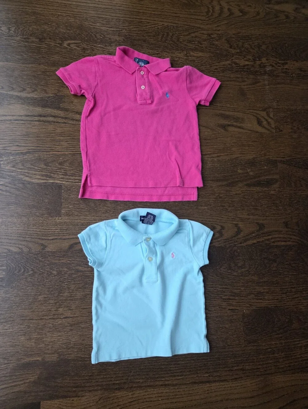 Ralph Lauren Kids Polo Shirts in Hot Pink and Light Blue - Set of 2